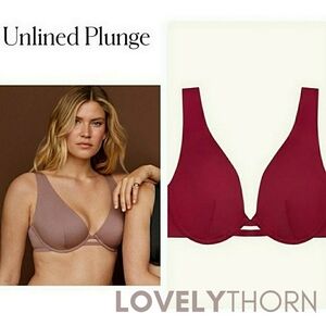 THIRDLOVE // deep red unlined plunge bra